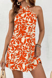 Sweet Floral Backless V Neck Printed Dress Dresses(4 Colors)