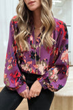 Work Elegant Print Patchwork V Neck Tops