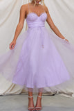 Sweet Elegant Solid Solid Color V Neck Princess Dresses