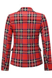 Fashion Street Plaid Patchwork Turn-back Collar Outerwear(4 Colors)