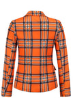 Fashion Street Plaid Patchwork Turn-back Collar Outerwear(4 Colors)