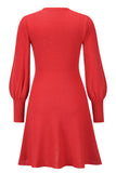 Fashion Celebrities Solid Patchwork O Neck A Line Dresses(4 Colors)