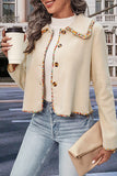 Celebrities Elegant Solid Patchwork Buttons Turndown Collar Outerwear