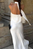 Elegant Solid Bandage Halter Sleeveless Two Pieces