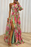 Elegant Floral Slit Evening Dress Dresses