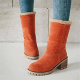 Casual Patchwork Round Keep Warm Comfortable Shoes (Heel Height 1.97in)(5 Colors)