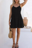 Casual Simplicity Solid Patchwork V Neck Sling Dresses(3 Colors)