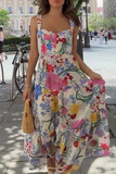 Casual Floral Print Patchwork Printed Dresses