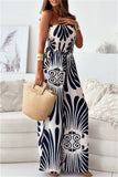 Casual Print Backless Strapless Bodycon Jumpsuits(3 Colors)