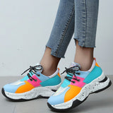 Casual Sportswear Patchwork Belted Contrast Round Comfortable Out Door Shoes(5 Colors)