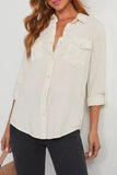 Casual Daily Pocket Buttons Turndown Collar Blouses(4 Colors)