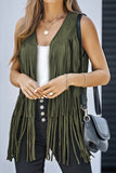 Casual Solid Color Fringed Trim V Neck Waistcoats(6 Colors)