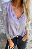 Casual Daily Solid Color Buttons V Neck Tops(7 Colors)