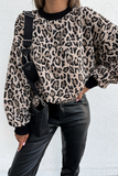 Casual Leopard Print Zebra Print Contrast O Neck Hoodies