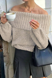 Sexy Solid Color Weave Off Shoulder Sweaters