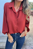 Casual Daily Buttons Turndown Collar Blouses(5 Colors)