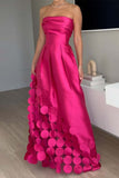 Casual Prom Patchwork Ruched Strapless Evening Dresses