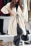 Daily Elegant Draw String Lace Up Hooded Outerwear(3 Colors)