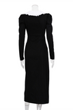 Celebrities Elegant Slit Contrast Peter Pan Collar One Step Skirt Dresses