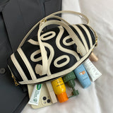 Casual Daily Patchwork Zipper Contrast Bags