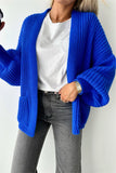 Casual Pocket Weave V Neck Outerwear(5 Colors)