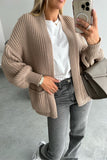 Casual Pocket Weave V Neck Outerwear(5 Colors)