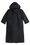 Casual Pocket Patchwork Hooded Outerwear(Down content 86%~90%)