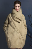 Casual Pocket Patchwork Turndown Collar Outerwear(Down content 86%~90%)(3 Colors)