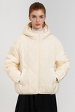 Casual Pocket Zipper White duck down Hooded Outerwear(Down content 86%~90%)