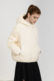 Casual Pocket Zipper White duck down Hooded Outerwear(Down content 86%~90%)