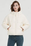 Casual Pocket Zipper White duck down Hooded Outerwear(Down content 86%~90%)(4 Colors)