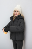 Casual Daily Pocket Zipper Down cotton Hooded Outerwear(4 Colors)