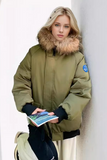 Casual Pocket Zipper Fluffy Down cotton Hooded Outerwear(3 Colors)