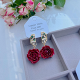 Elegant Real flowers Patchwork Metal Accessories Trim Earrings(Each one is unique)(17 Colors)