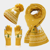 Christmas Reindeer Pattern Pattern Hat Scarf Gloves Set(6 Colors)