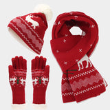 Christmas Reindeer Pattern Pattern Hat Scarf Gloves Set(6 Colors)