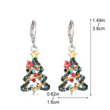 Daily Christmas Tree Hollow Out Rhinestone Decor Earrings(9 Colors)