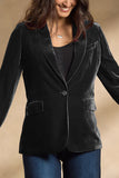 Casual Buttons Slit Velvet Turn-back Collar Outerwear(4 Colors)