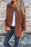 Casual Buttons Turndown Collar Outerwear(5 Colors)