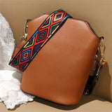 Fashion Patchwork Ethnic Print Tassel Design Crossbody Bag