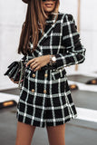 Fashion Street Plaid Turn-back Collar Outerwear