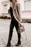 Fashion Street Plaid Turn-back Collar Outerwear