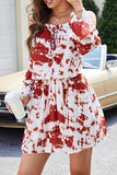 Fashion Street Tie Dye Patchwork Spaghetti Strap Waist Skirt Dresses