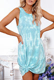 Fashion Simplicity Tie Dye O Neck A Line Dresses(5 cOLORS)