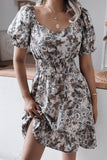 Casual Print Square Collar A Line Dresses(3 Colors)