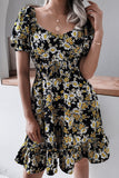 Casual Print Square Collar A Line Dresses(3 Colors)