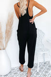 Fashion Street Solid Pocket V Neck Loose Jumpsuits(4 Colors)