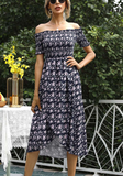 Elegant Floral Off the Shoulder A Line Dresses(3 Colors)