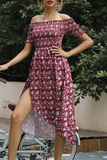 Elegant Floral Off the Shoulder A Line Dresses(3 Colors)