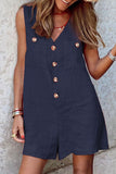 Fashion Casual Solid Patchwork V Neck Loose Jumpsuits(4 Colors)